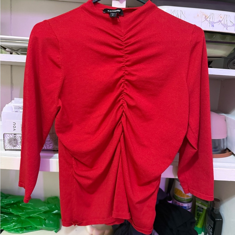 Red Ruched Top